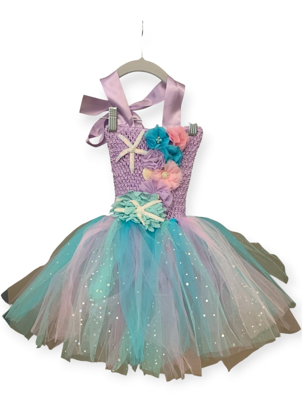 Mermaid Tutu Costume - Lavender, Teal & Pink with lights